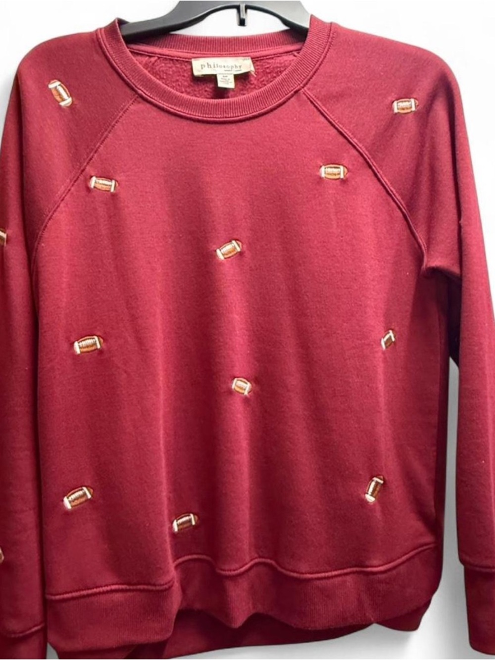 Philosophy Red Football Crewneck Sweatshirt